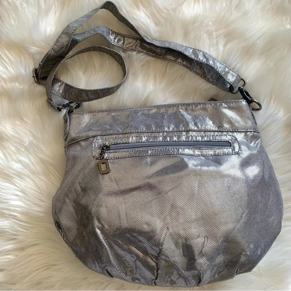 Studded Metallic Hobo Bag